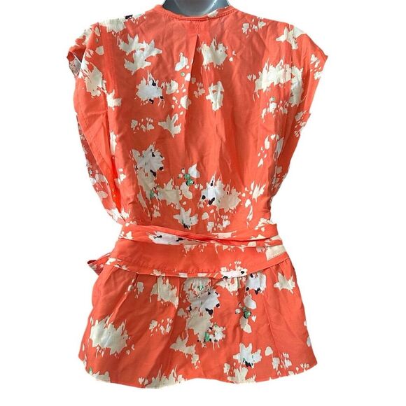 Joie Women's Ashlene Wrap Top Size L Multicolor Short Sleeve Blouse - Picture 2 of 5